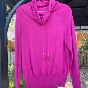 Michael Kors Fuchsia Cowl Neck Sweater with pocket
